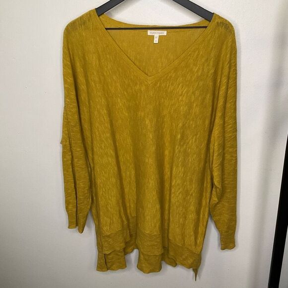 Eileen Fisher Linen Cotton Blend Sweater - Picture 1 of 6